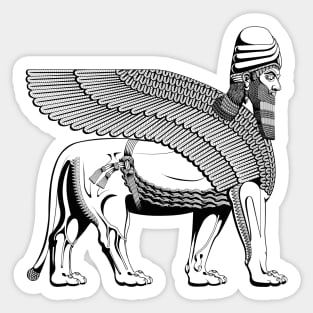 Lamassu Winged Lion Black Sticker